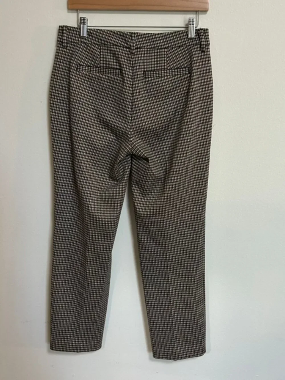 Liverpool Los Angeles Kelsey Trouser Black/Tan Plaid Print Straight Leg Sz 6 EUC